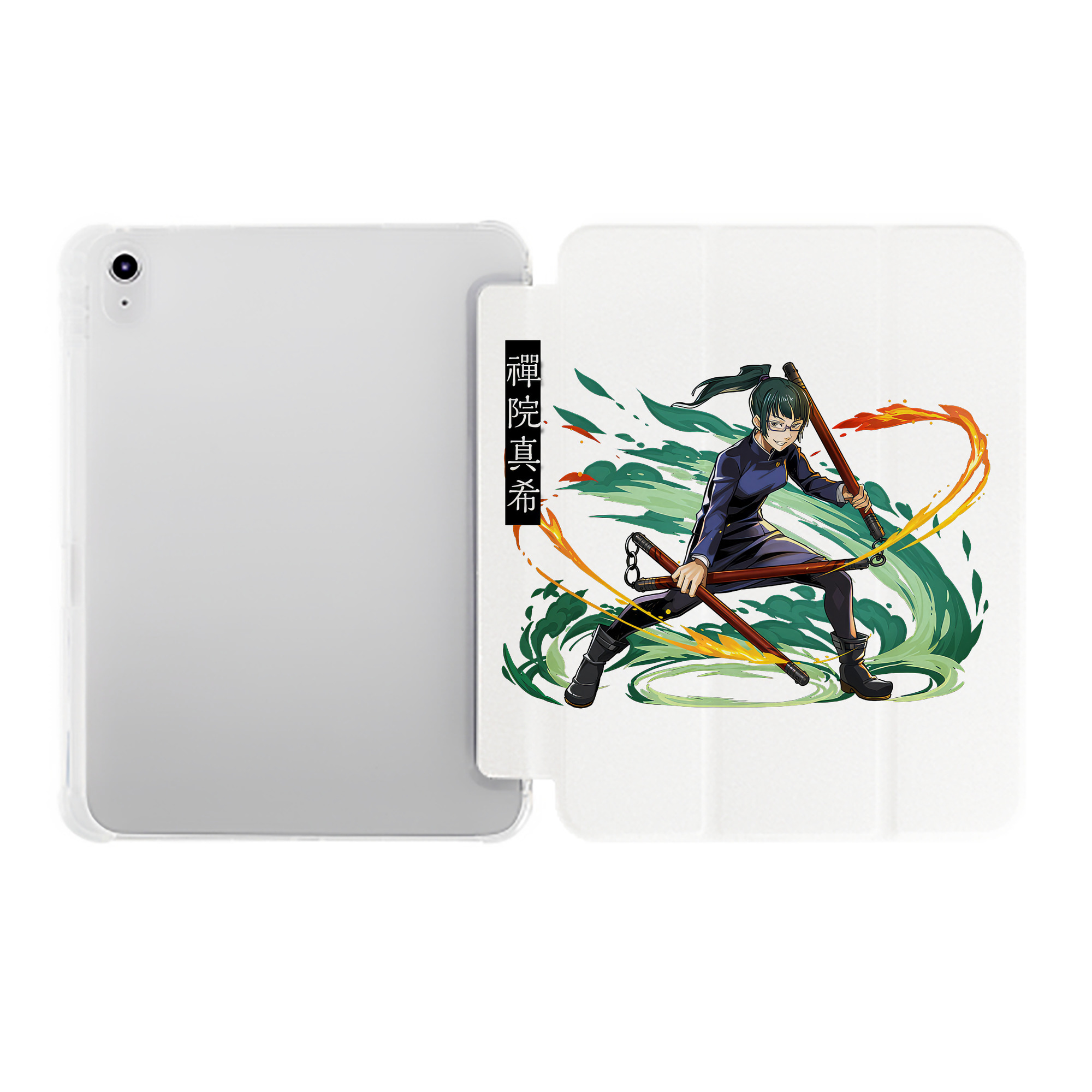 （画像用） 呪術廻戦 Jujutsu Kaisen IPad ケース ペン収納付き 三つ折りスタンド PUレザー×シリコン 対応機種9.5/10.5/10.9インチ